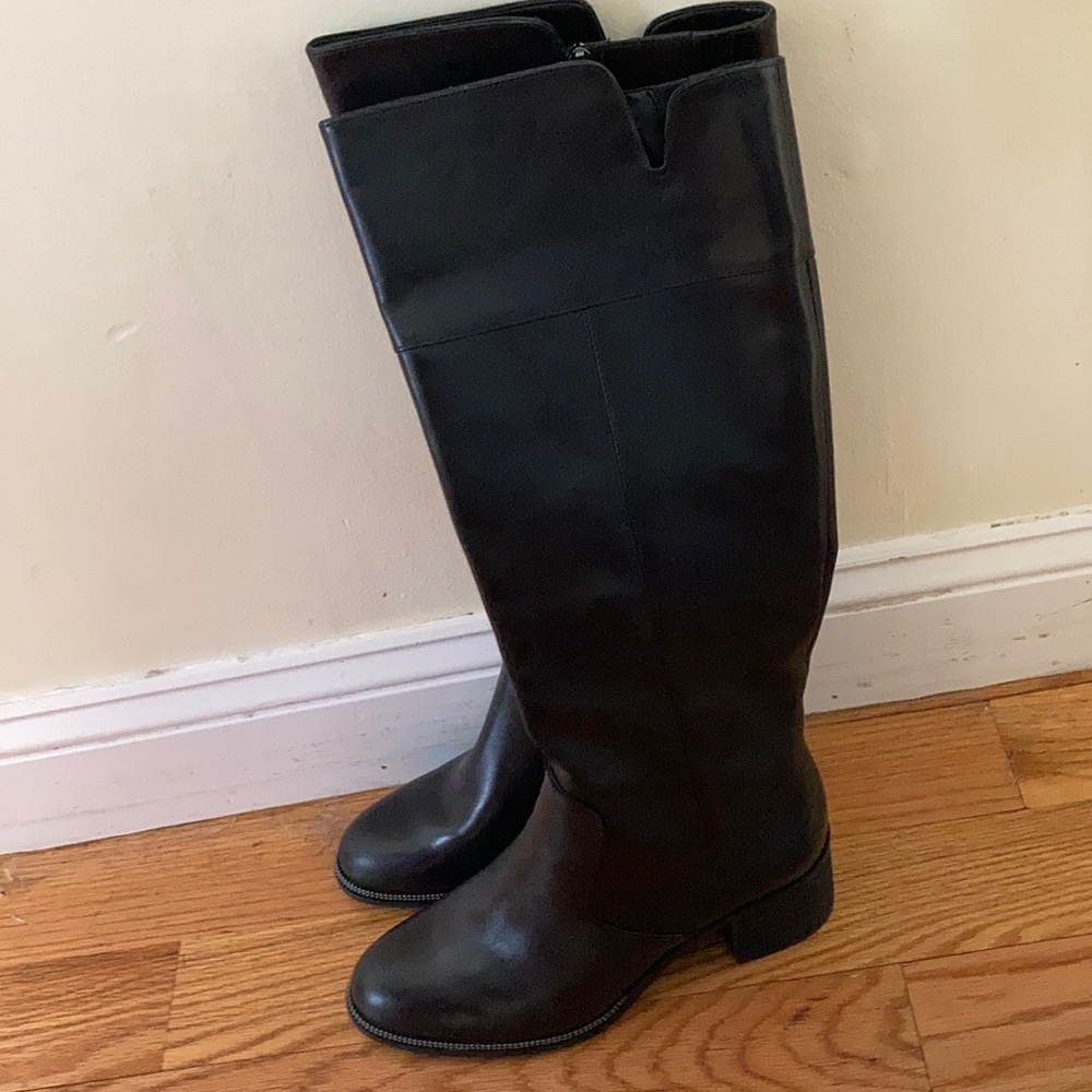 Franco Sarto Lucianna Tall Leather Block Heel Boot
